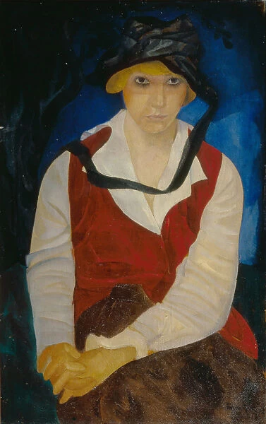 Portrait of the artists wife, 1917. Artist: Grigoriev, Boris Dmitryevich (1886-1939)