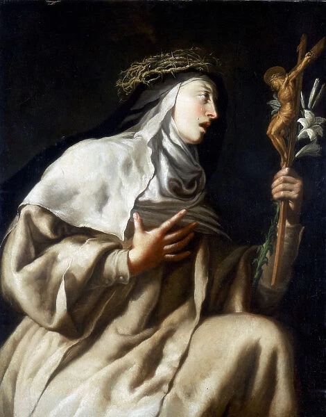 St Teresa of Avila before the Cross, c1621-1663. Artist: Guido Cagnacci