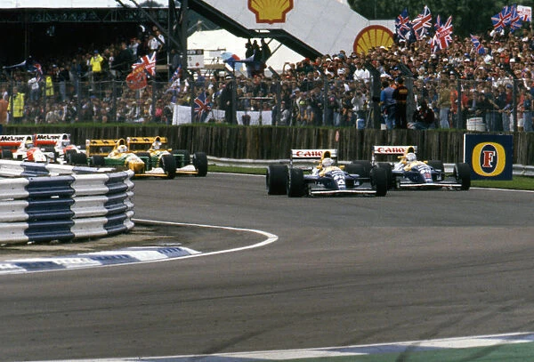 Williams Renault FW14B, Ricardo Patrese leads Nigel Mansell, 1992 British Grand Prix, Silverstone