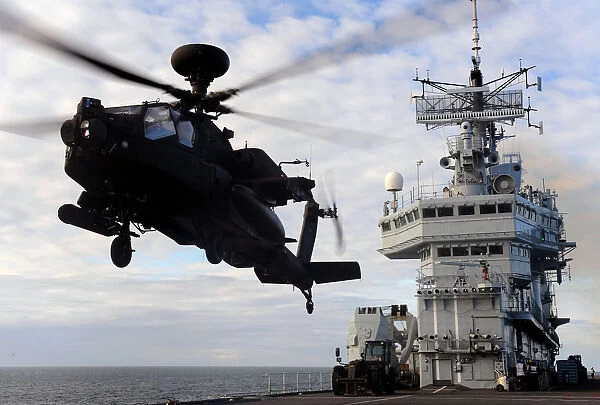 Apache Helicopter Operations on HMS Ark Royal