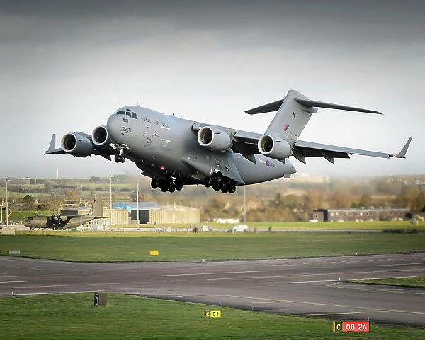 C17 Transport Aircraft Taking Off from RAF Brize Norton