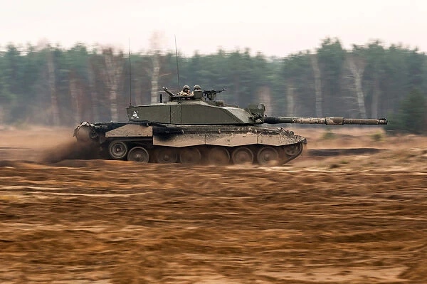Challenger 2 Tank Moving Quickly During Exercise in Poland