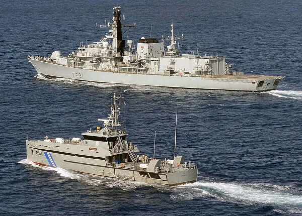 HMS Argyll with Cape Verde Coast Guard Cutter Guardiao