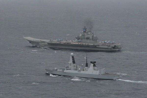 HMS Dragon with Russian Aircraft Carrier Admiral Kuzetsov