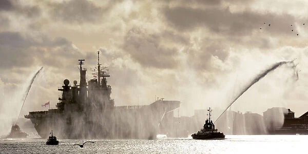HMS Illustrious Returning to Portsmouth