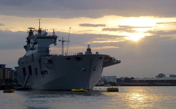 HMS Ocean Moored in London for Olympic Games