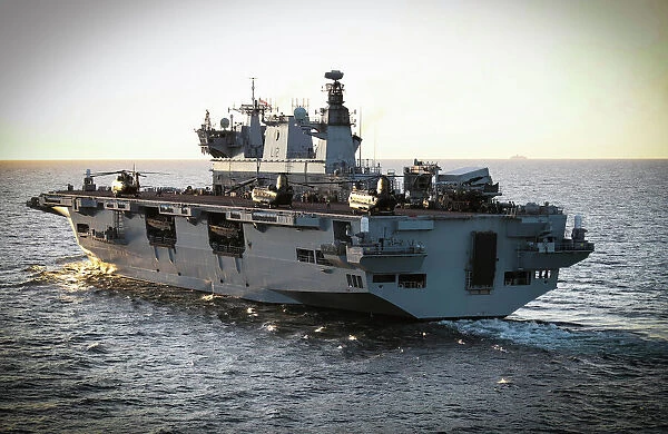 HMS Ocean at sea. Pictured is HMS OCEAN, the Royal Navys Landing Platform Helicopter 
