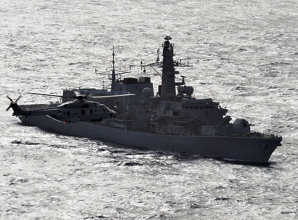HMS Richmond with Dutch NH-90 Helicopter