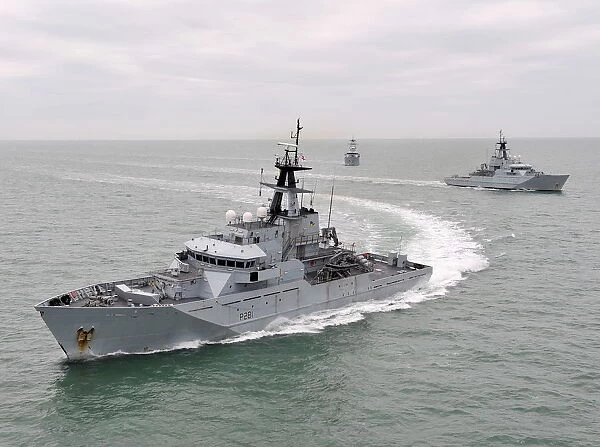 HMS Tyne Makes a Sharp Turn on Exercise with Fishery Protection Squadron Exercise