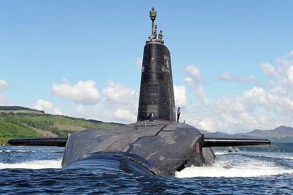 HMS Victorious. Royal Navy submarine HMS Victorious departs HMNB Clyde