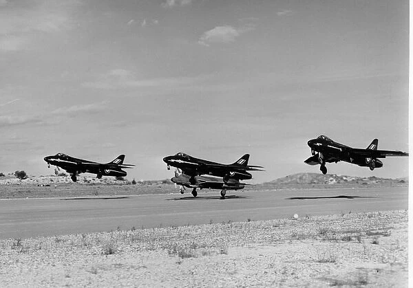 Hunter F6s fighter aircraft of No 92 Sqn. Akrotiri. Cyprus. 02 / 03 / 1961