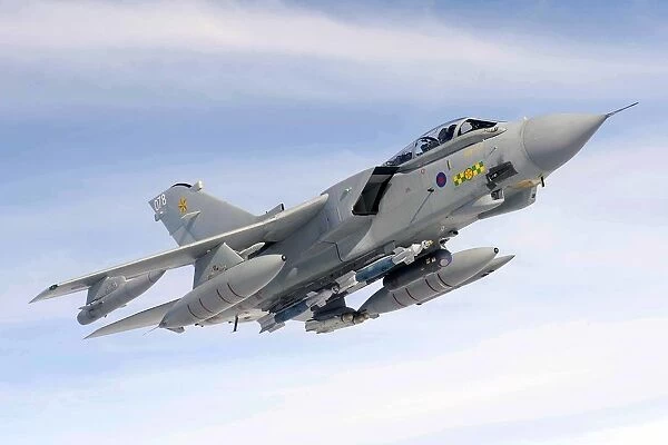 Image of a 15 Squadron GR4 taken over Royal Air Force Lossiemouth, and surrounding countryside