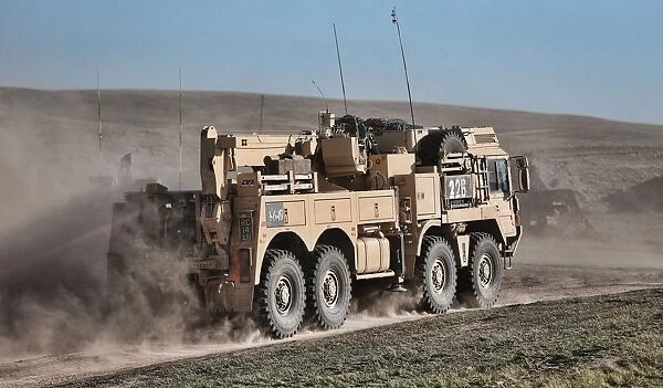 MAN support vehicle assisting the battlegroup on Exercise Prairie Storm 4