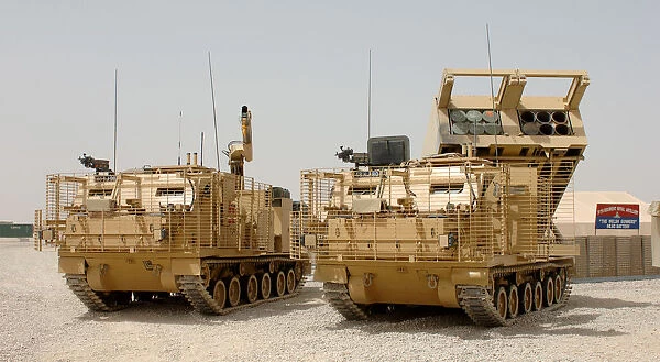 MLRS (Multiple Launch Rocket System) Vehicles at Camp Bastion, Afghanistan