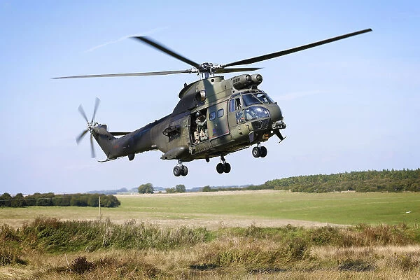 Pictured is an RAF Benson Puma 2 helicopters undertake training during EX AGILE SPEAR 15