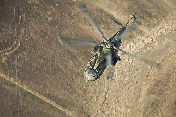 RAF Merlin Helicopter During Exercise Desert Vortex