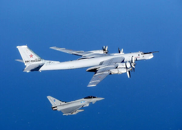 RAF QRA Typhoon Intercepting Russian Bear Aircraft