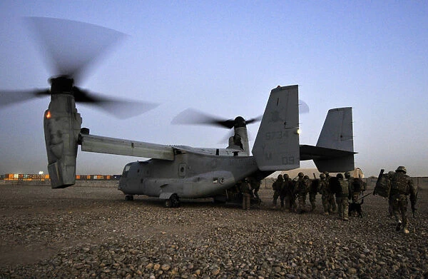 RAF Regiment Soldiers Deploy on US Osprey Rotary Wing Aircraft on Operation Backfoot