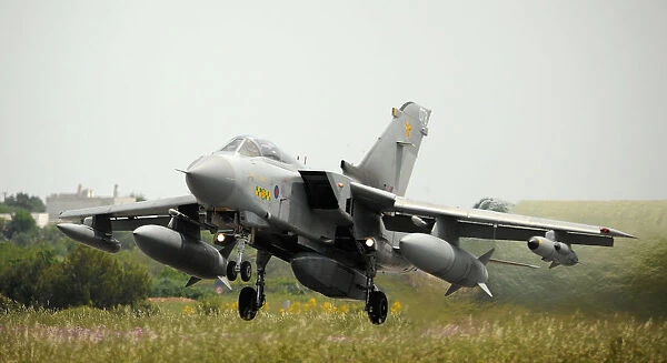 RAF Tornado Takes Off from Italy with Raptor Surveillance Pod