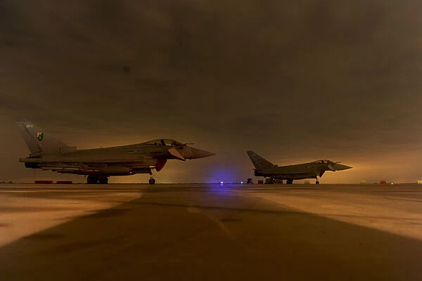 RAF Typhoon Aircraft Following Their First Operational Mission Over Libya