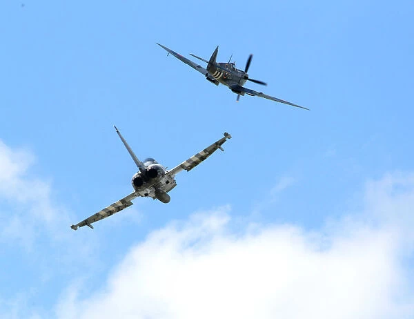 RAF Typhoon with WWII Spitfire