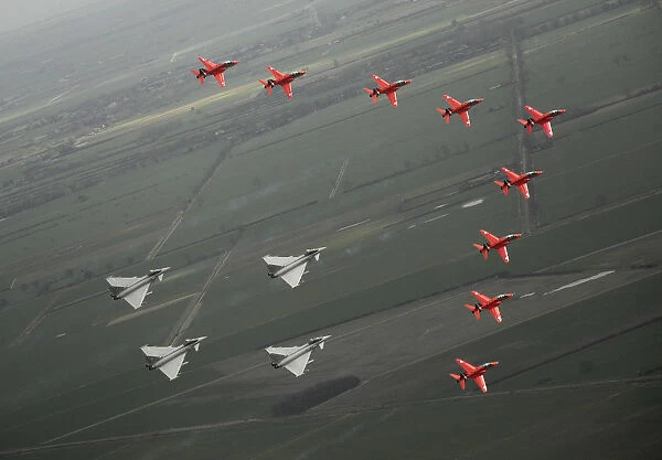Red Arrows and Typhoons flypast for 90th Anniversary of the RAF