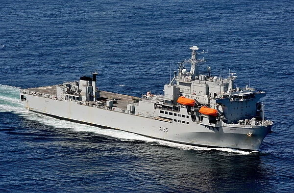RFA Argus. Royal Fleet Auxiliary vessel RFA Argus pictured supporting Operation