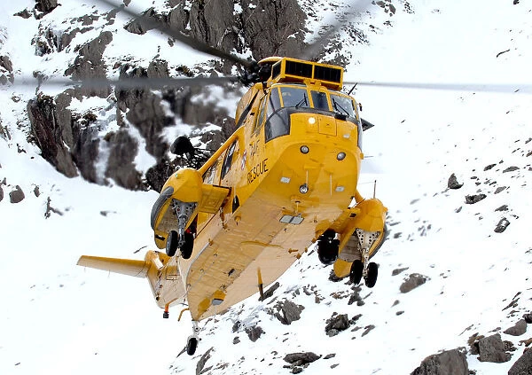 Royal Air Force Search and Rescue (SAR) Sea King in Snowdonia, Wales