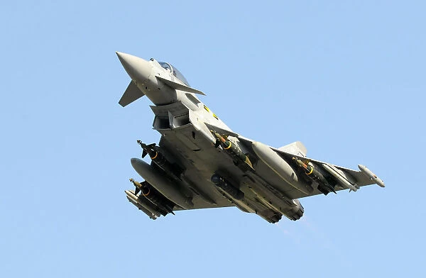 A Royal Air Force Typhoon Takes off for Libya from Gioia del Colle, Southern Italy
