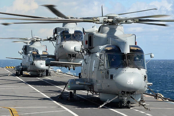 Royal Navy Melin Mk 2 Helicopters on HMS Illustrious