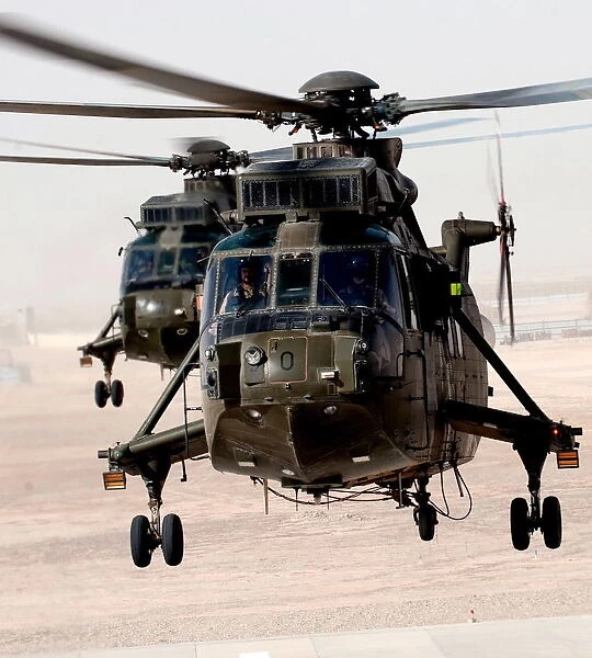 Royal Navy Sea King Mk 4 Helicopters from 845 & 846 Naval Air Squadrons Over Afghanistan