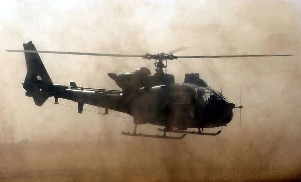 Sand storm Gazelle Helicopter