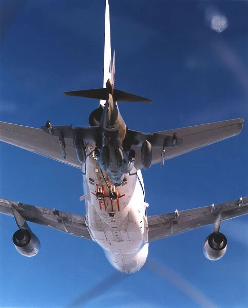 Sea Harrier Fa2 of 800 Nas Conducting Air to Air Refuelling with a Raf Tristar Tanker