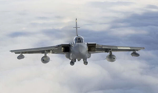 A Tornado of 12 Squadron is shown in flight