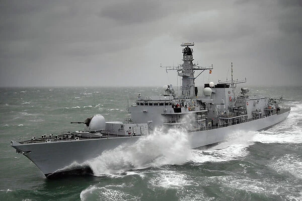 Type 23 frigate HMS KENT at Sea, south of the Isle of Wight