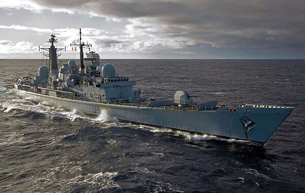 Type 42 destroyer HMS Edinburgh on her way from Fitzroy to Stanley in the Falkland