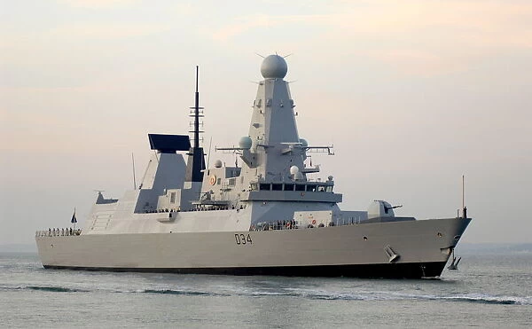 Type 45 Destroyer HMS Diamond Enters Portsmouth for the First Time
