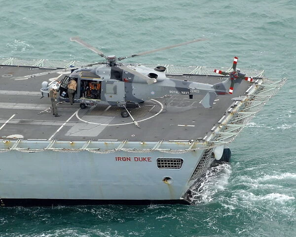 Wildcat Helicopter Onboard HMS Iron Duke for Trials