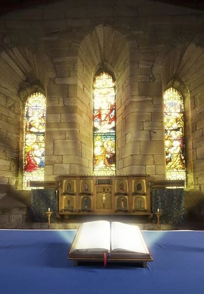 Illuminated Bible In Church