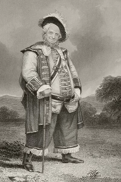 James Henry Hackett, 1800 To 1871. American Actor In Costume As Falstaff In The Play Henry Iv By William Shakespeare. From A Nineteenth Century Engraving