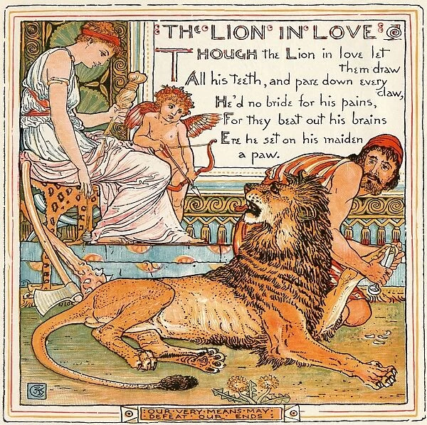 The Lion In Love From The Book Babys Own Aesop By Walter Crane Published C1920