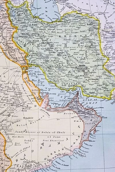 Partial Map Of Middle East Showing Red Sea, Persian Gulf Horn Of Africa Gulf Of Aden In 1890S From The Citizens Atlas Of The World Published London Circa 1899