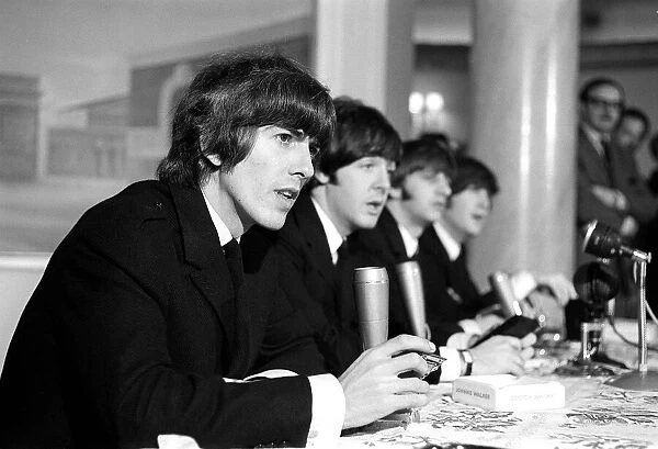 The Beatles at a press conference held at the Saville Theatre, London