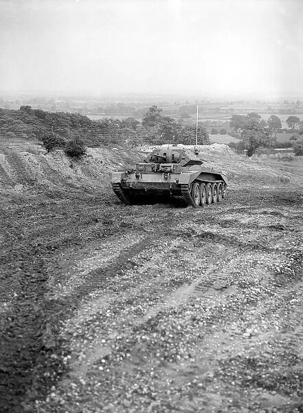 A British army Crusader tank with 6lb cannon being tested near Salisbury plain in