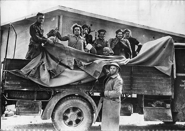 The Fall of Tobruk. Libya. Italian women being evacuated from Tobruk