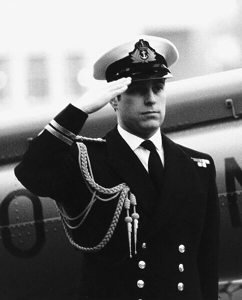 Prince Andrew aboard the HMS Brazen in the port of London awaiting his mother