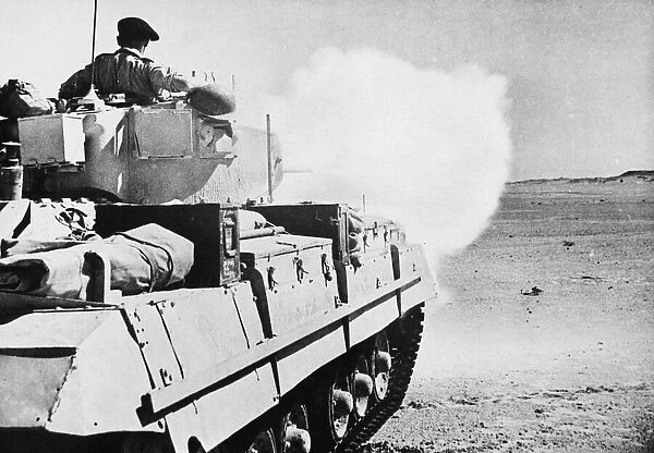 Valentine tank firing in the desert. October 25th 1942