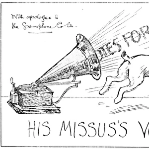 Anti-Suffrage Cartoon His Missus Voice