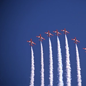 BAe Systems Hawks RAF Red Arrows Big Nine formation 2002