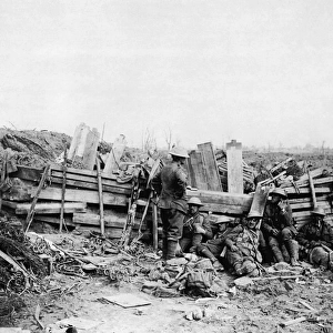 Barrier across road near Les Boeufs, Western Front, WW1